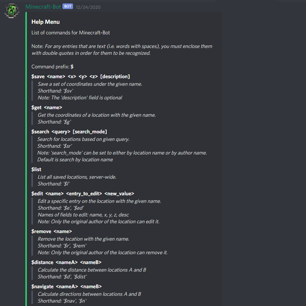 Discord Minecraft Bot